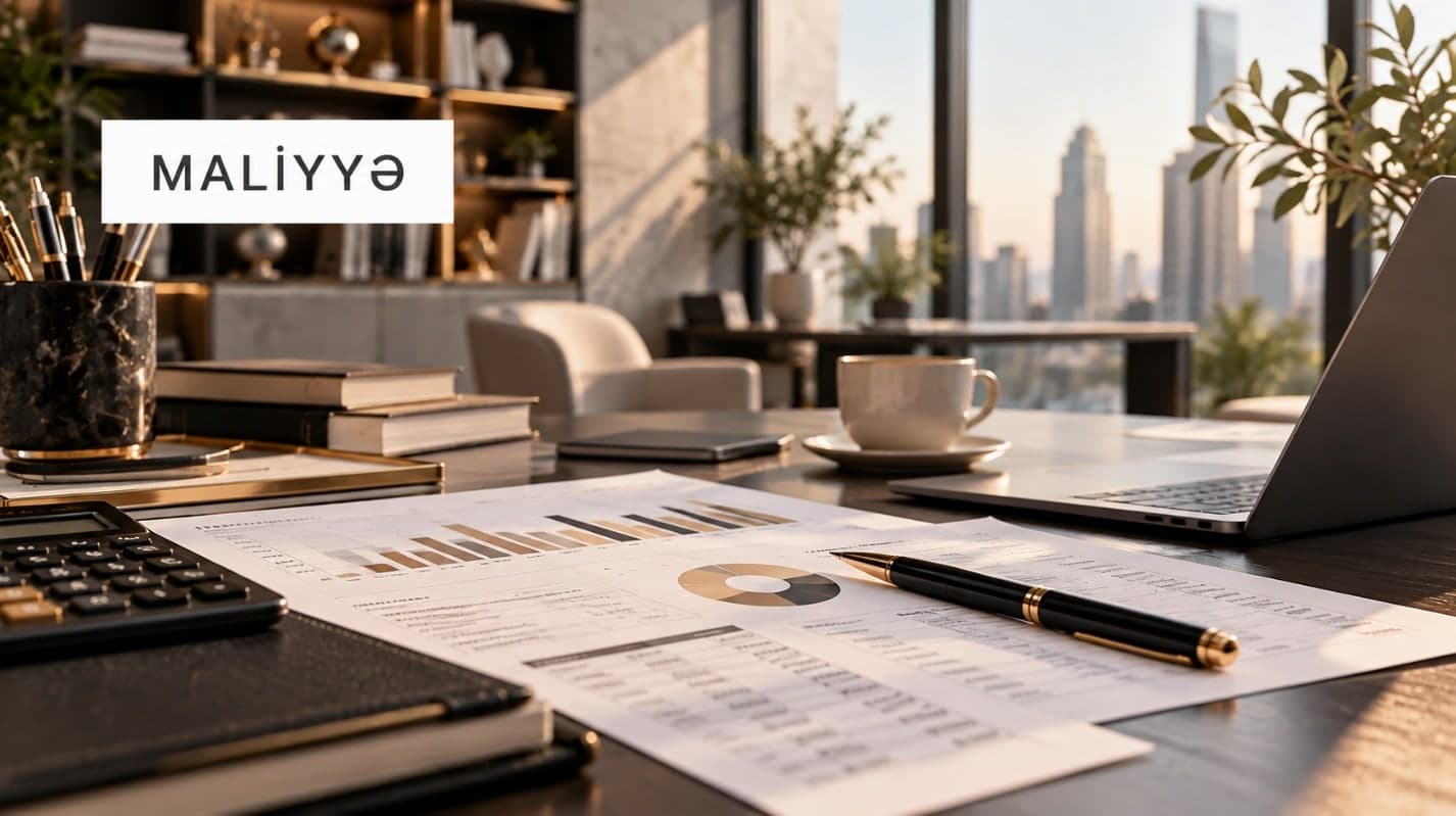 Ofis masasında maliyyə hesabatları